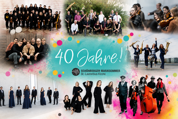 Acht Fotos mit acht Musikgruppen kündigen die Veranstaltungen an.