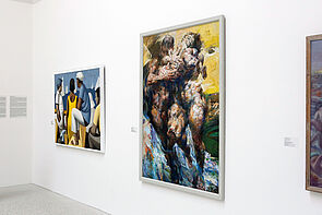 Zwei Bilder, ein Motiv: Menschen am Meer.