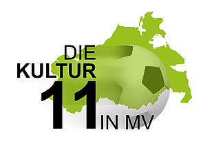 Das Logo zur Serie. Abgebildet sind die Umrisse von Mecklenburg-Vorpommern. Auf der Karte zu sehen: ein Ball.