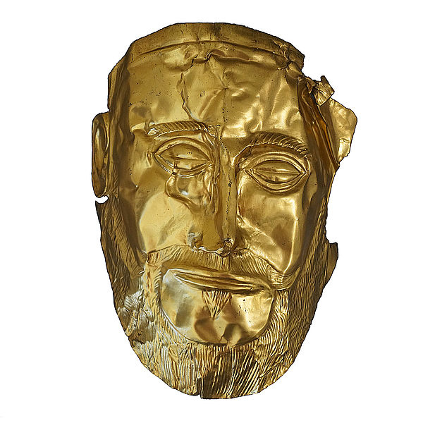 Eine goldene Maske.