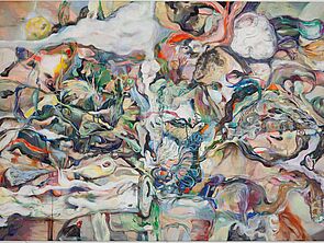 Ein Bild in kräftigen Farben. Gemalt in Öl auf Leinwand.