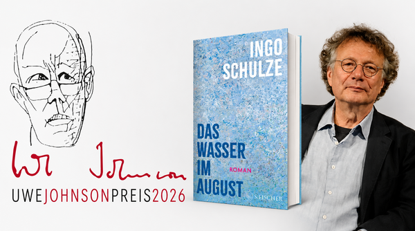 Eine Bildkombi zeigt das Logo des Wettbewerbs, den Buchtitel und ein Foto des Autors.