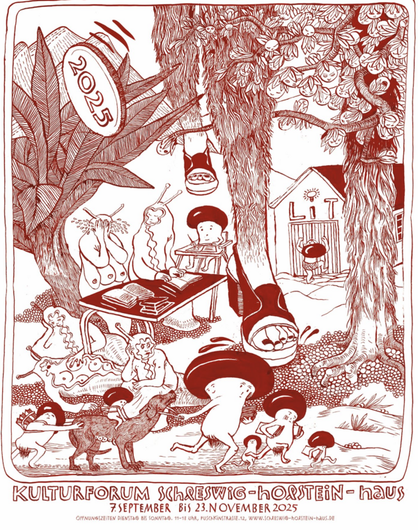 Ein Comic als Plakat für eine Ausstellung. 