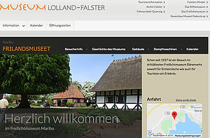 Die Internetseite vom Lolland-Falster-Museum