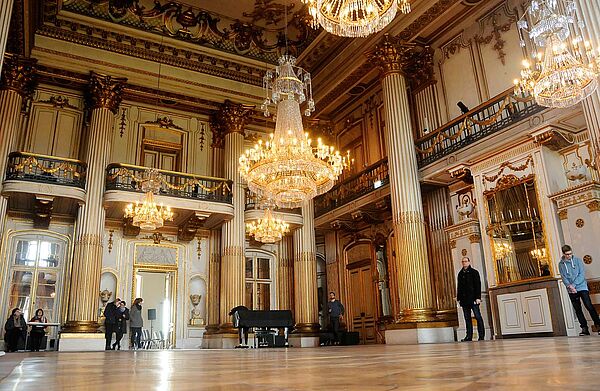 Der Goldene Saal im Ludwigsluster Schloss.