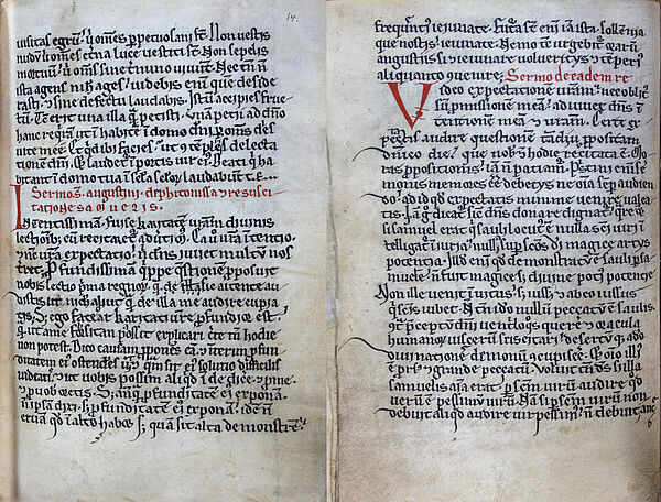 Zwei bislang unbekannte Predigten in lateinischer Schrift.