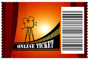 Ein Symbolfoto für ein Filmticket.