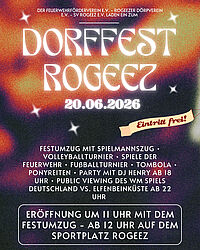 Flyer Dorffest Rogeez 2026