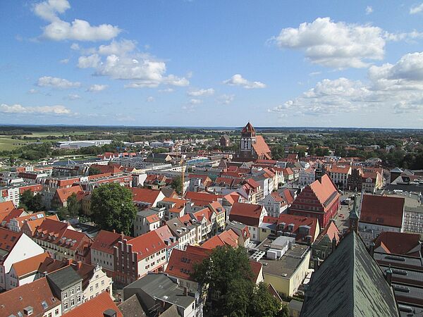 Luftbild von Greifswald.