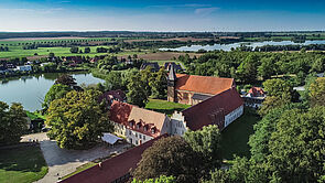 Das Kloster aus der Luft fotografiert.