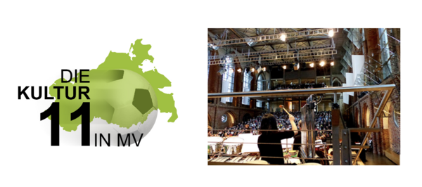 Links das Logo der Serie, rechts ein Foto mit Blick in die Konzertkirche.