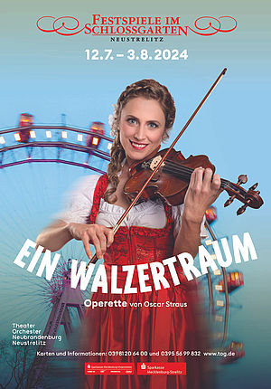 Das Plakat zeigt eine Frau mit einer Geige.