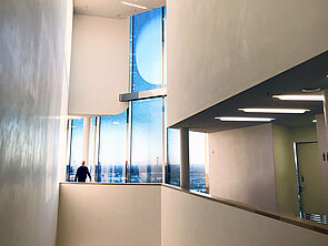 Blick auf das Innere des Konzerthauses. Hier das Treppenhaus.