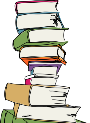 Ein gezeichneter Stapel Bücher.