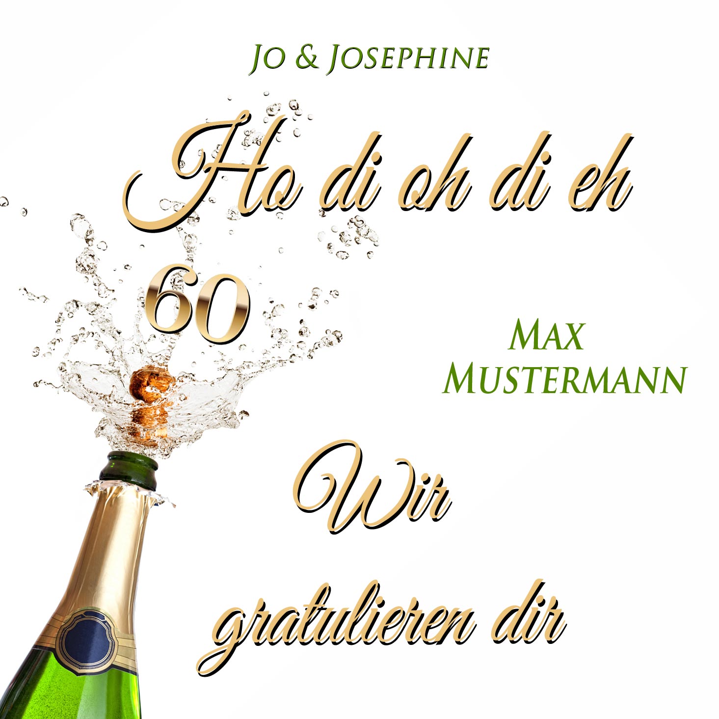 CD mit persönlichem Geburtstagslied "Wir gratulieren dir" zum 60