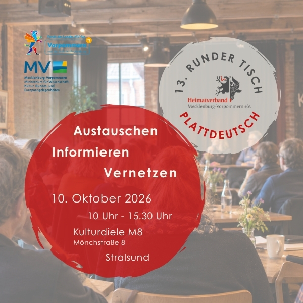 Eine Infotafel kündigt den Runden Tisch an.