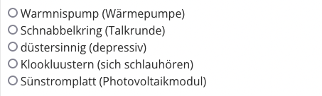 Aufgelistet für die Abstimmung: die fünf Vorschläge für das Plattdeutsche Wort des Jahres.