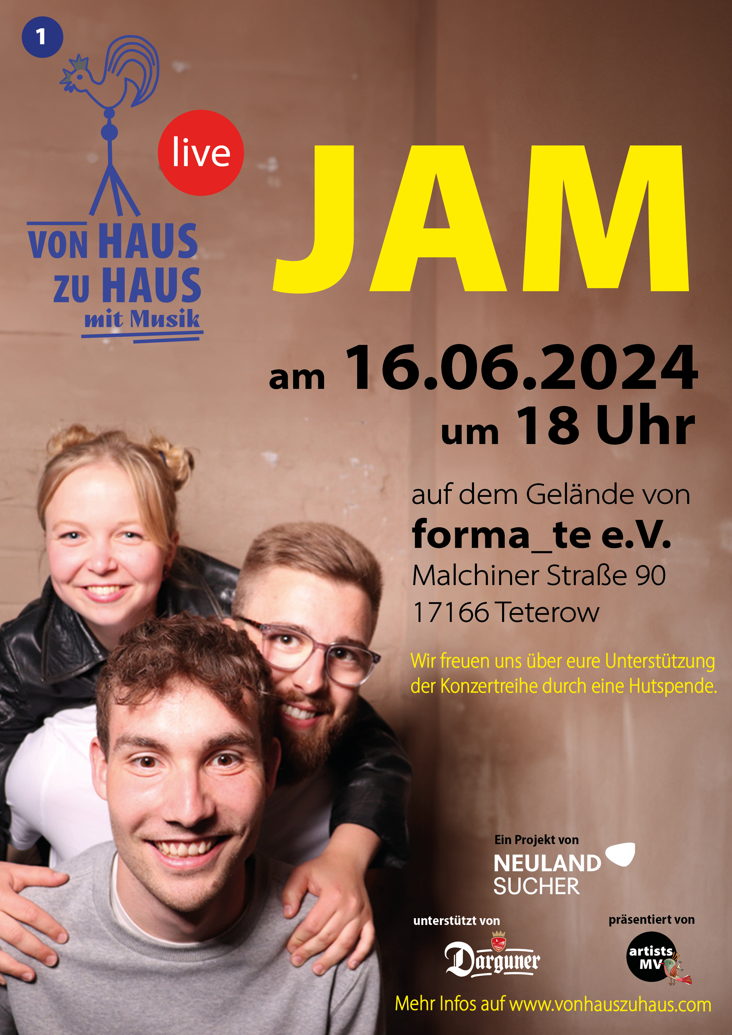 Von Haus zu Haus mit Musik von JAM – live